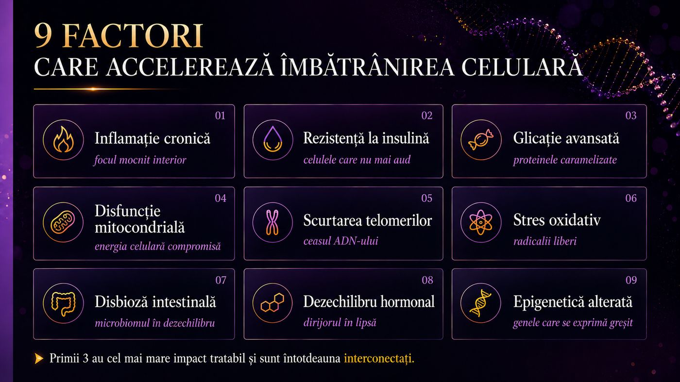 9 Factori care accelerează îmbătrânirea celulară
